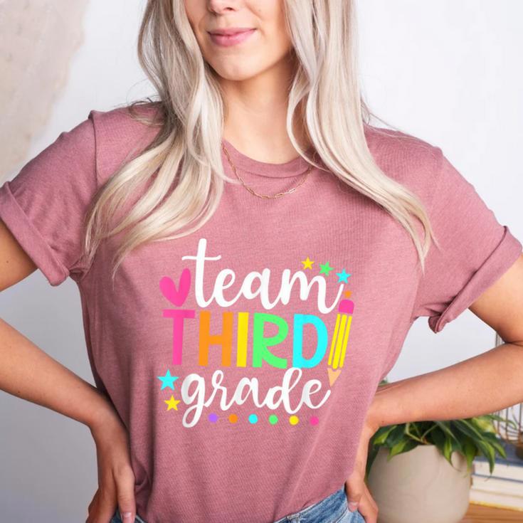 3rd Grade Team Pencil Teacher Student Back To School Girls Women's Heather T-Shirt 3rd Grade Team Pencil Teacher Student Back To School Girls Women's Heather T-Shirt