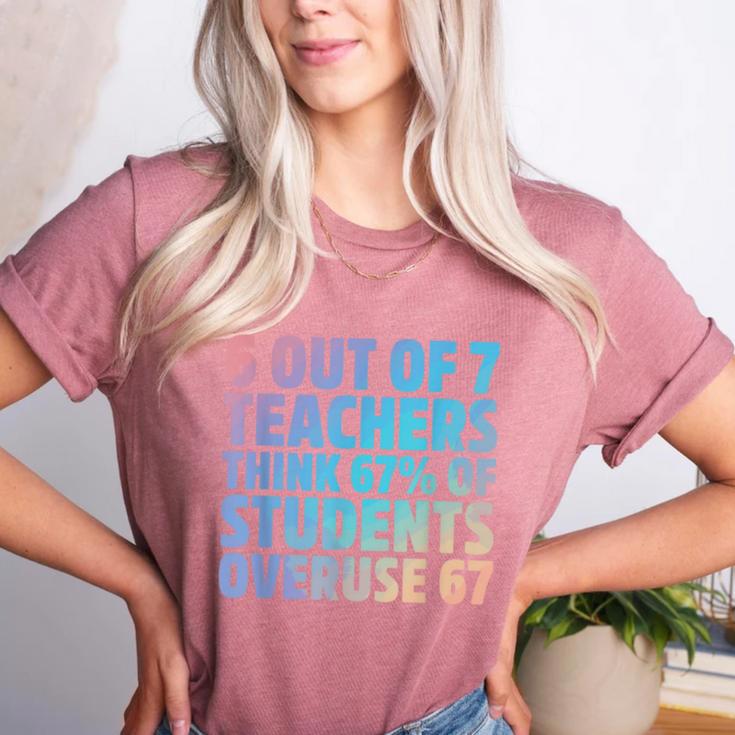 6 Out Of 7 Teachers Think 67 Of Students Overuse 67 Quote Women's Heather T-Shirt