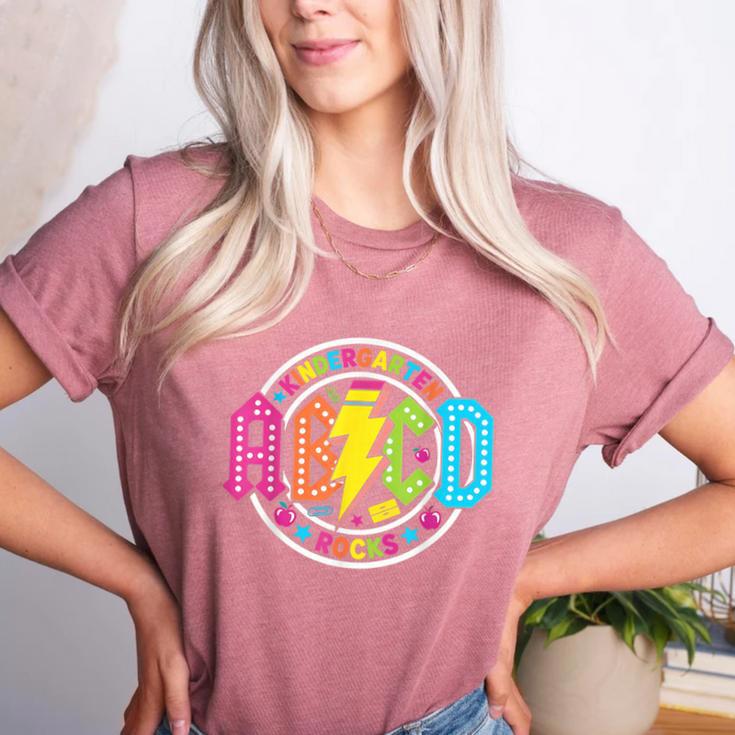 ABCD Kindergarten Rocks Back To School Teachers Students Women's Heather T-Shirt