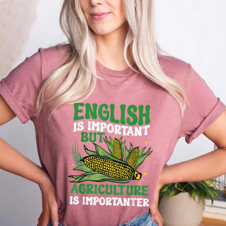 AG Teacher English Is Important But Agriculture Teacher Women's Heather T-Shirt AG Teacher English Is Important But Agriculture Teacher Women's Heather T-Shirt