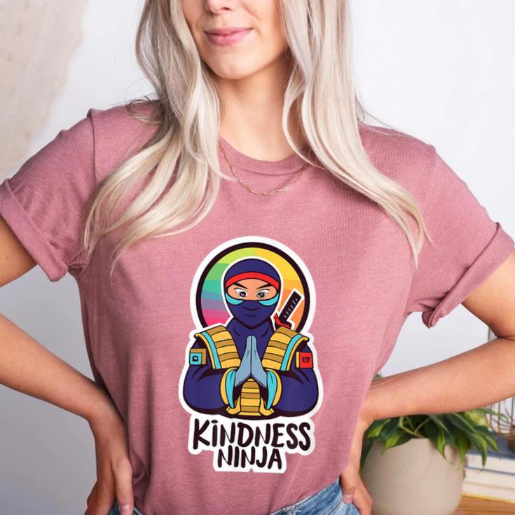 Anti Bullying Kindness Ninja School Teacher Student Women's Heather T-Shirt Anti Bullying Kindness Ninja School Teacher Student Women's Heather T-Shirt