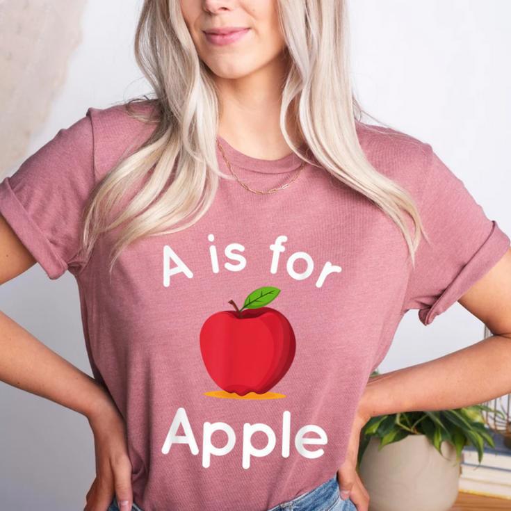 A Is For Apple Toddler Kindergarten Preschool Teacher Women's Heather T-Shirt