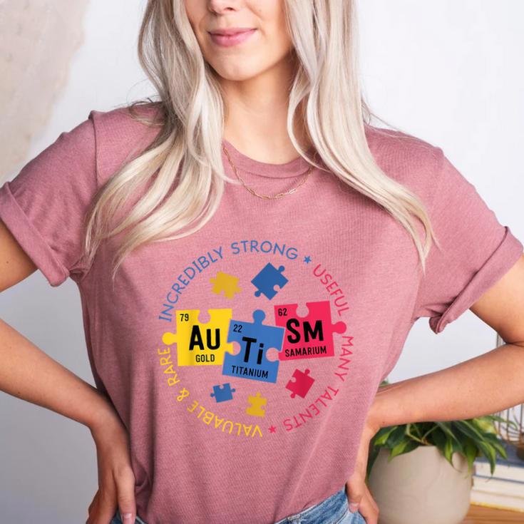 Autism Awareness Shirt Periodic Puzzle Science Teacher Men Women Kids Women's Heather T-Shirt