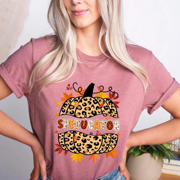 Autumn Fall SPED ED Teacher Thankful Grateful Pumpkin Retro Women's Heather T-Shirt Autumn Fall SPED ED Teacher Thankful Grateful Pumpkin Retro Women's Heather T-Shirt