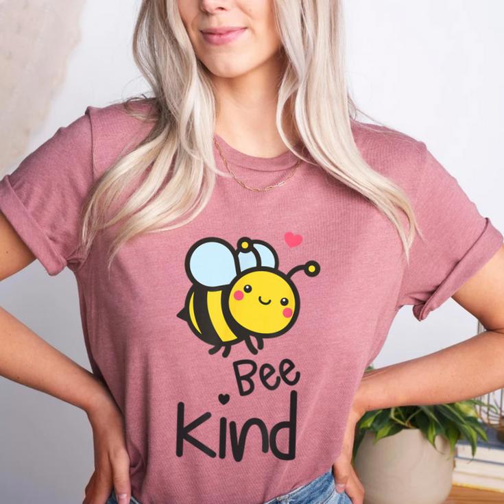 Bee Kind Bumble Bee Anti Bullying Teacher Kindness Matters Women's Heather T-Shirt Bee Kind Bumble Bee Anti Bullying Teacher Kindness Matters Women's Heather T-Shirt