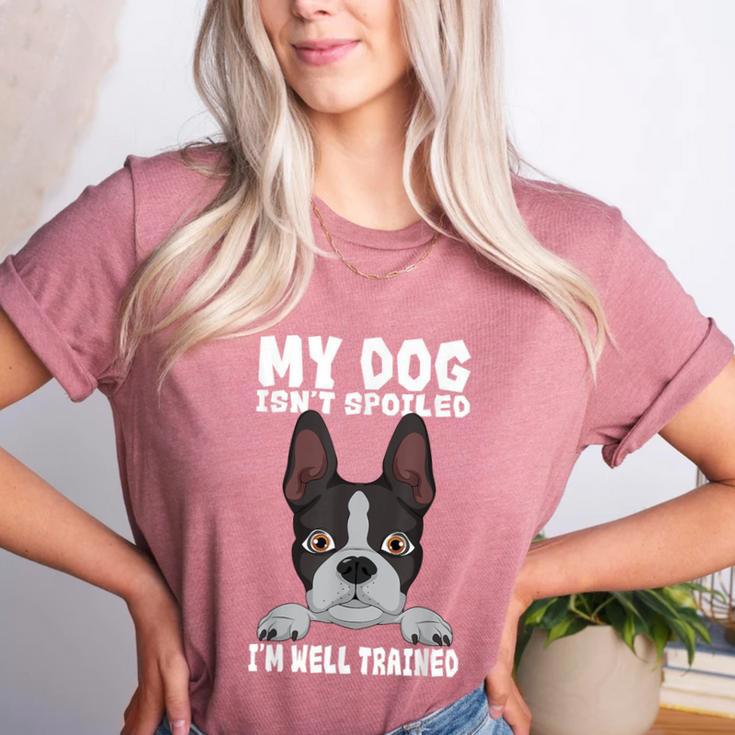 Boston Terrier American Gentleman Dog Lover I'm Well Trained Women's Heather T-Shirt