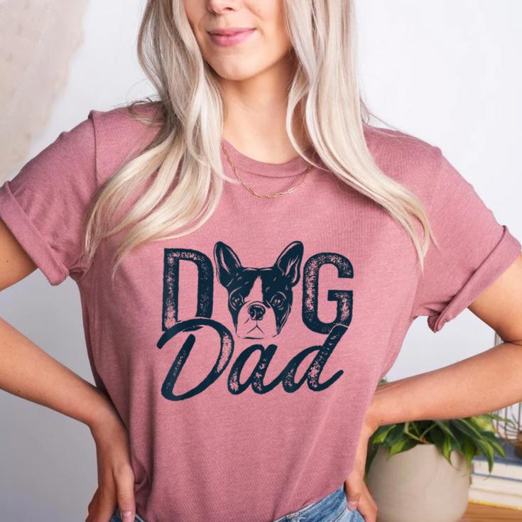 Boston Terrier Dog Dad Women's Heather T-Shirt