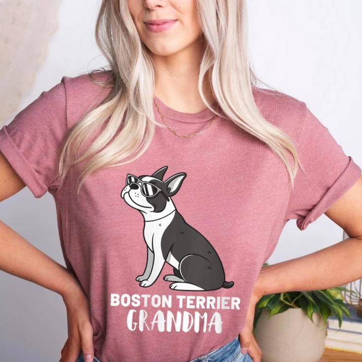 Boston Terrier Dog Owner Grandma Women's Heather T-Shirt