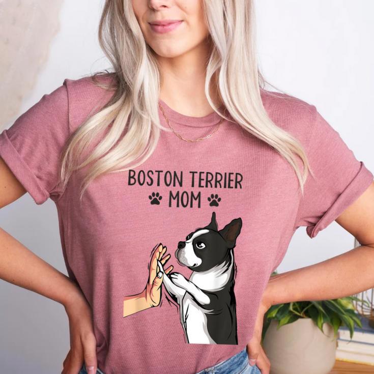 Boston Terrier Mom Dogs Mum Woman Women's Heather T-Shirt