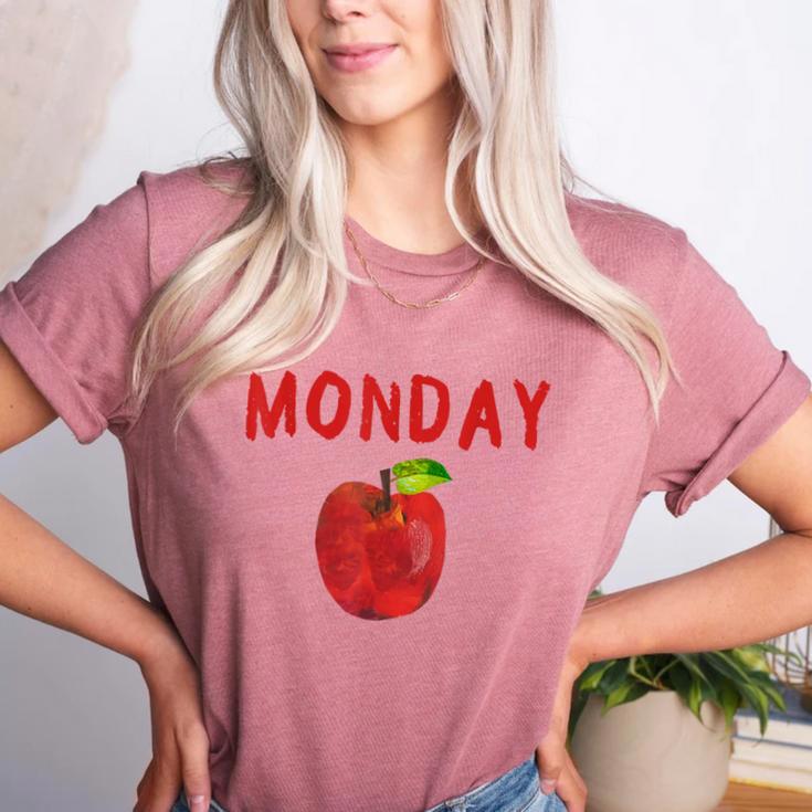 Caterpillar Friday Fruit Kindergarten Teacher Men Women Kids Women's Heather T-Shirt Caterpillar Friday Fruit Kindergarten Teacher Men Women Kids Women's Heather T-Shirt