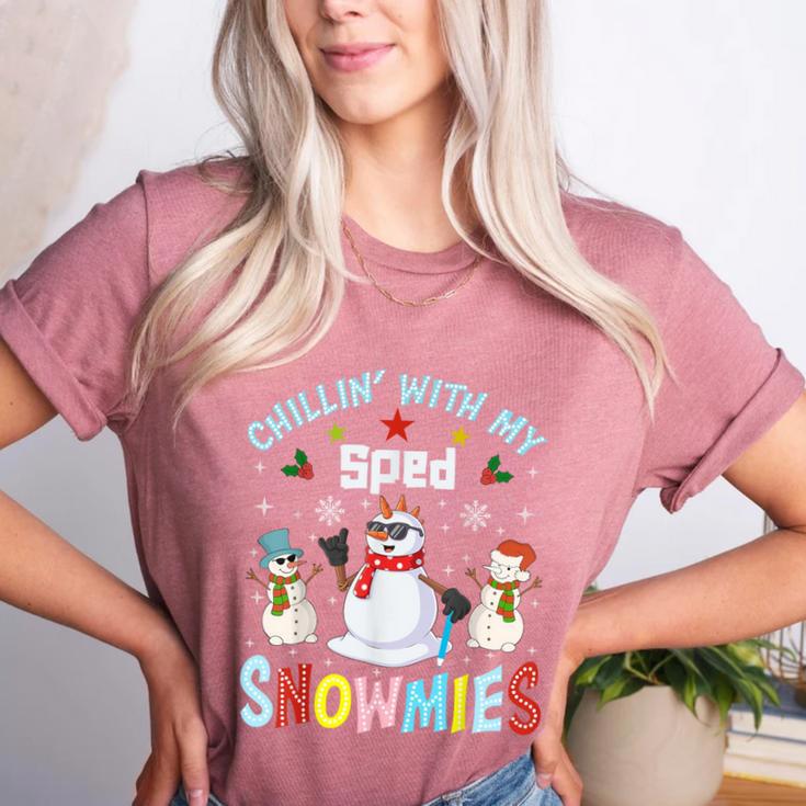 Chillin With My Sped Snowmies Teacher Student Christmas Women's Heather T-Shirt Chillin With My Sped Snowmies Teacher Student Christmas Women's Heather T-Shirt