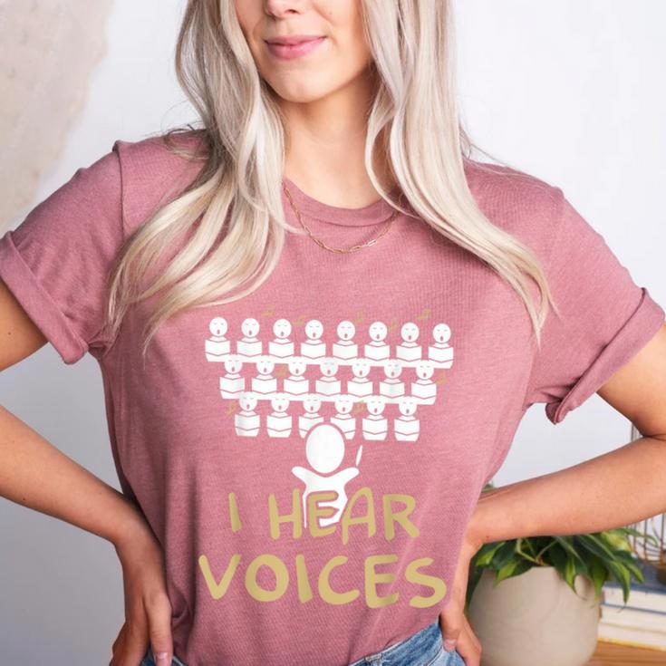 Choir Teacher Shirt I Hear Voices Chorister Tee Women's Heather T-Shirt Choir Teacher Shirt I Hear Voices Chorister Tee Women's Heather T-Shirt