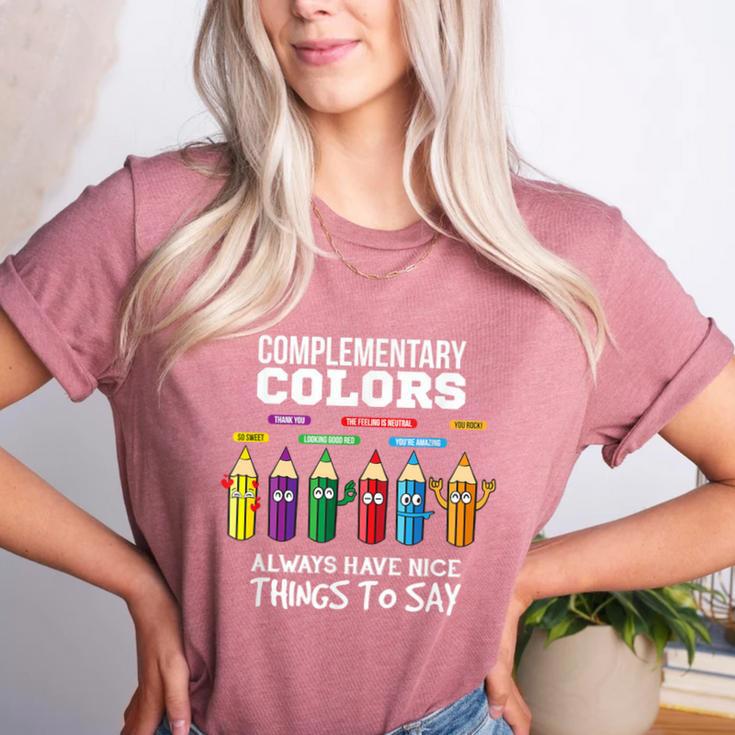 Complementary Colors Pun Artist Art Teacher T-Shirt Women's Heather T-Shirt Complementary Colors Pun Artist Art Teacher T-Shirt Women's Heather T-Shirt