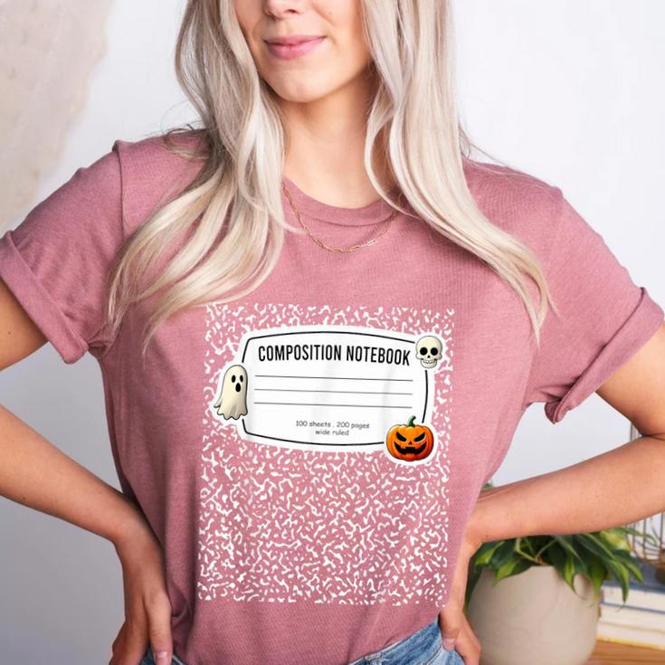 Composition Notebook Costume Adult Halloween For Teachers Women's Heather T-Shirt