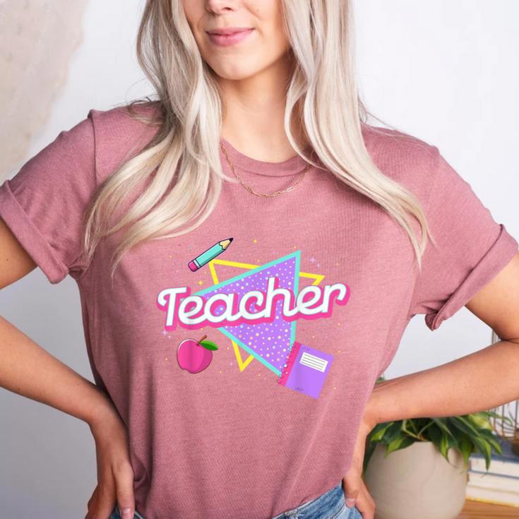 Cute Teacher Shirt 80's 90's Style Retro Old School Teacher For Men Women Women's Heather T-Shirt Cute Teacher Shirt 80's 90's Style Retro Old School Teacher For Men Women Women's Heather T-Shirt