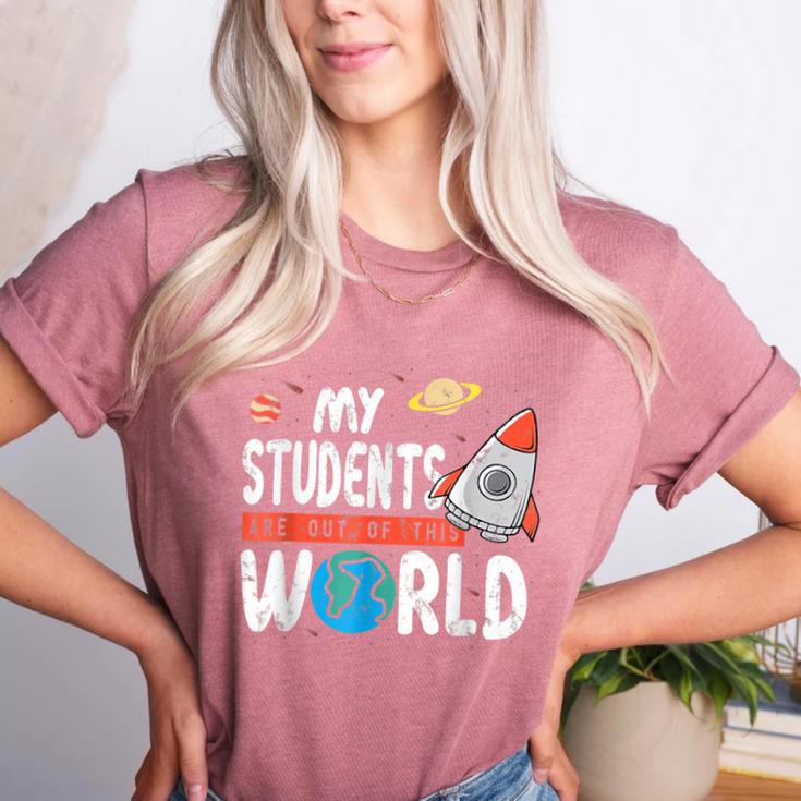 Cute Teacher My Students Are Out Of This World Space Men Women Kids Women's Heather T-Shirt