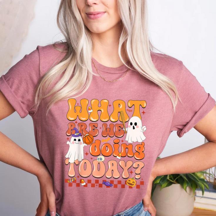 What Are We Doing Today Halloween PE Spooky Teacher Women's Heather T-Shirt