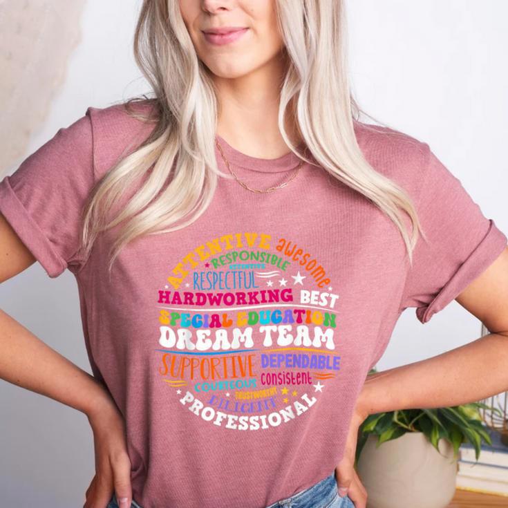 Educators Special Ed Teacher Special Education Dream Team Women's Heather T-Shirt Educators Special Ed Teacher Special Education Dream Team Women's Heather T-Shirt