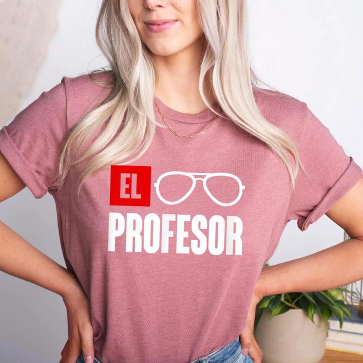 El Professor Money Costume Profesor Glasses Men Teacher Gift Women's Heather T-Shirt El Professor Money Costume Profesor Glasses Men Teacher Gift Women's Heather T-Shirt