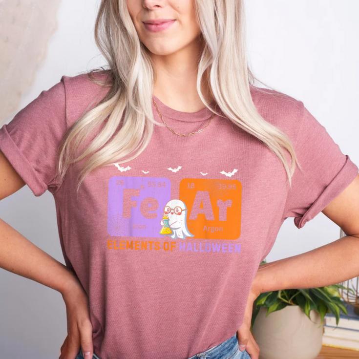 Elements Of Halloween Fear Periodically Chemistry Teacher Women's Heather T-Shirt Elements Of Halloween Fear Periodically Chemistry Teacher Women's Heather T-Shirt