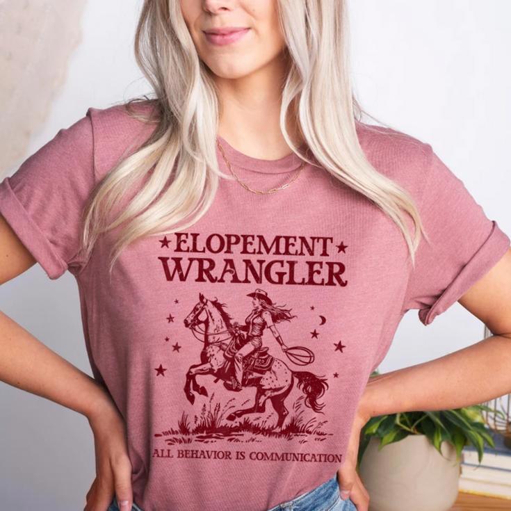 Elopement Wrangler Teacher ABA Behavior Support Cowboy Women's Heather T-Shirt