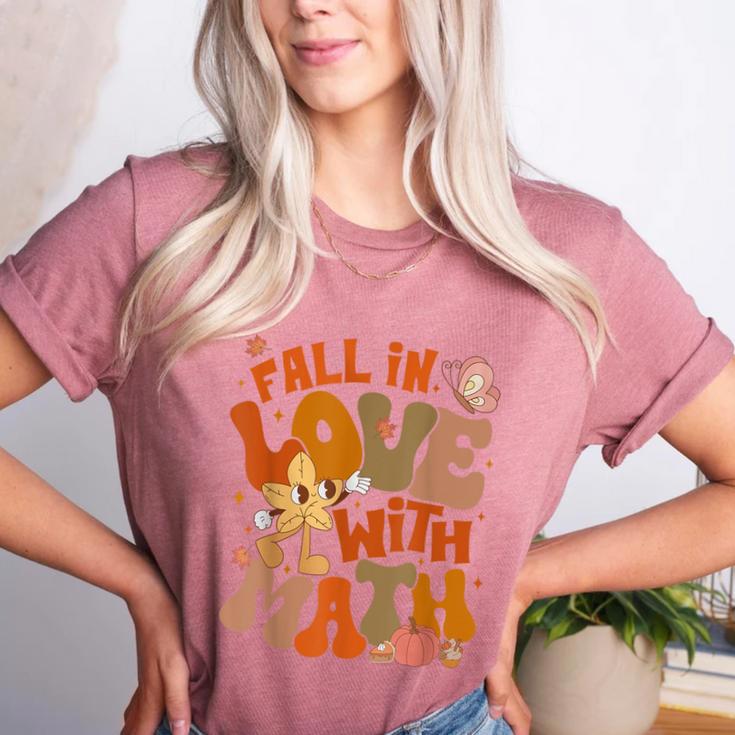 Fall In Love With Science Math Teacher Fall Thanksgiving Women's Heather T-Shirt