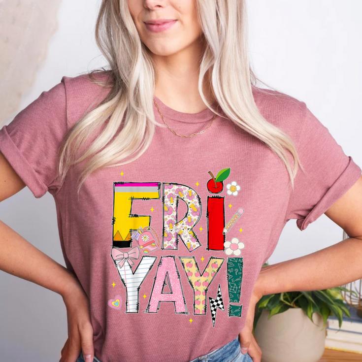 Fri-Yay Happy Friday Lovers Teacher Weekend Women Women's Heather T-Shirt