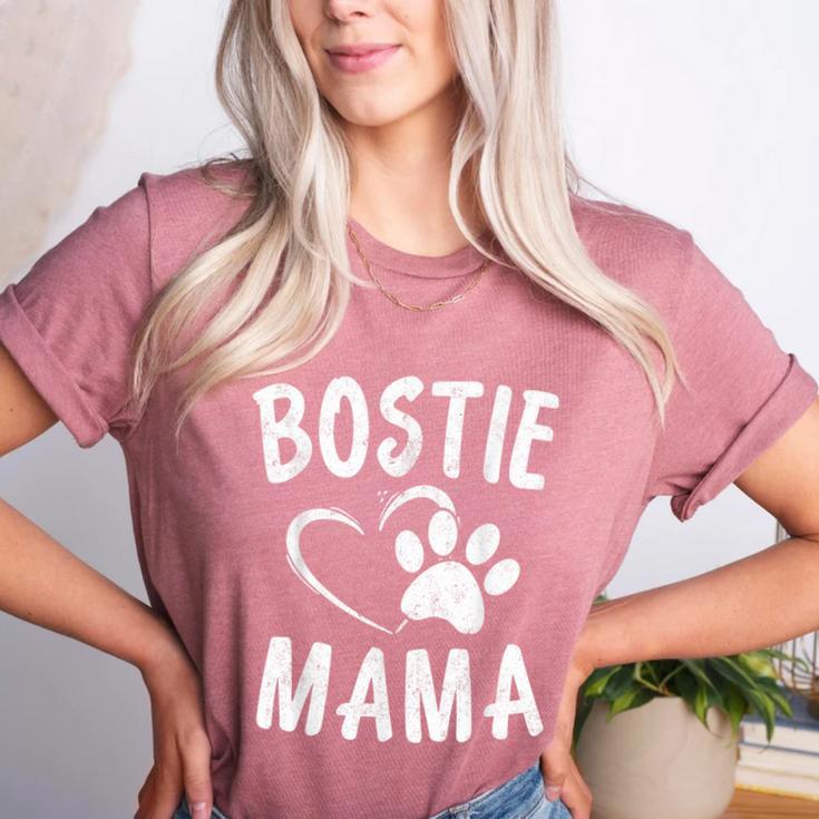Fun Bostie Mama Dog Lover Apparel Boston Terrier Mom Women's Heather T-Shirt