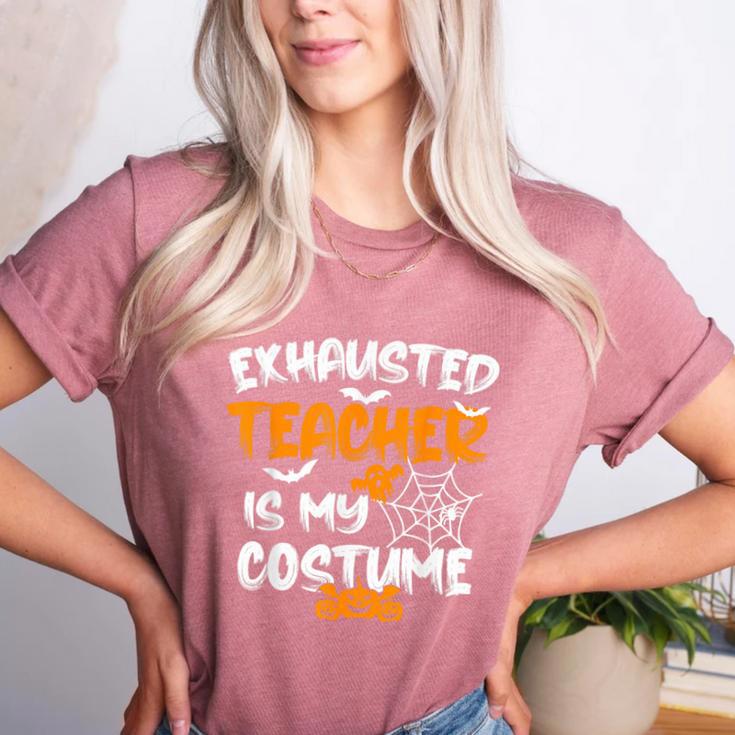 Fun Halloween Sayings Quotes Exhausted Teacher Is My Costume -Adults Short Sleeve Halloween Teacher T-Shirt Small Women's Heather T-Shirt Fun Halloween Sayings Quotes Exhausted Teacher Is My Costume -Adults Short Sleeve Halloween Teacher T-Shirt Small Women's Heather T-Shirt