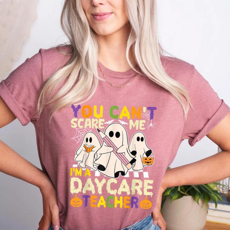 Halloween You Can't Scare Me I'm a Daycare Teacher Ghost Women's Heather T-Shirt