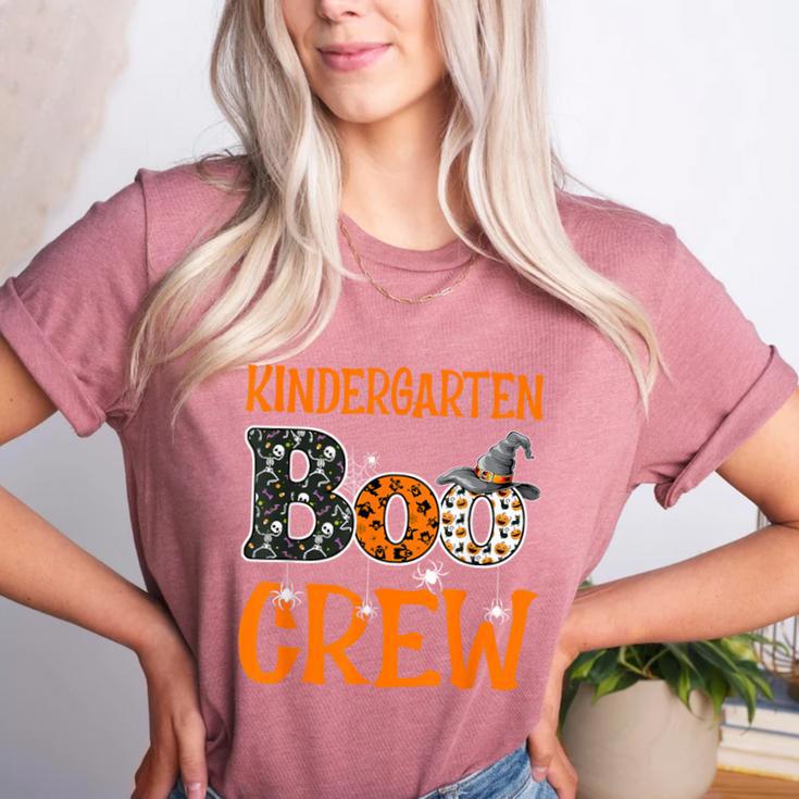 Halloween Kindergarten Boo Crew Kinder Teacher Student Women's Heather T-Shirt Halloween Kindergarten Boo Crew Kinder Teacher Student Women's Heather T-Shirt