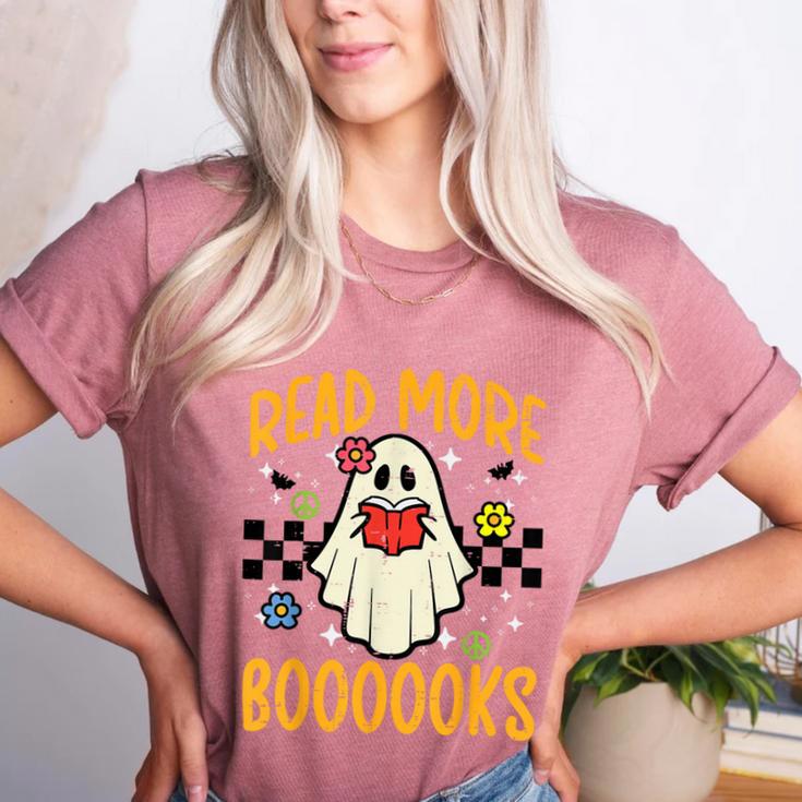 Halloween Read More Books Retro Costume Teacher Women Girls Women's Heather T-Shirt Halloween Read More Books Retro Costume Teacher Women Girls Women's Heather T-Shirt