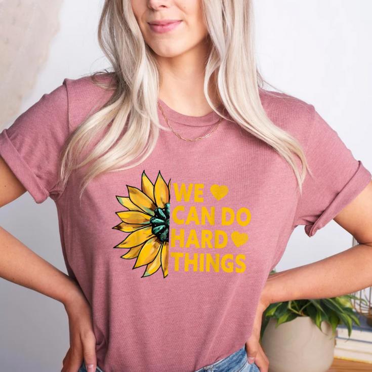 We Can Do Hard Things Kids Teacher Back To School Women's Heather T-Shirt We Can Do Hard Things Kids Teacher Back To School Women's Heather T-Shirt
