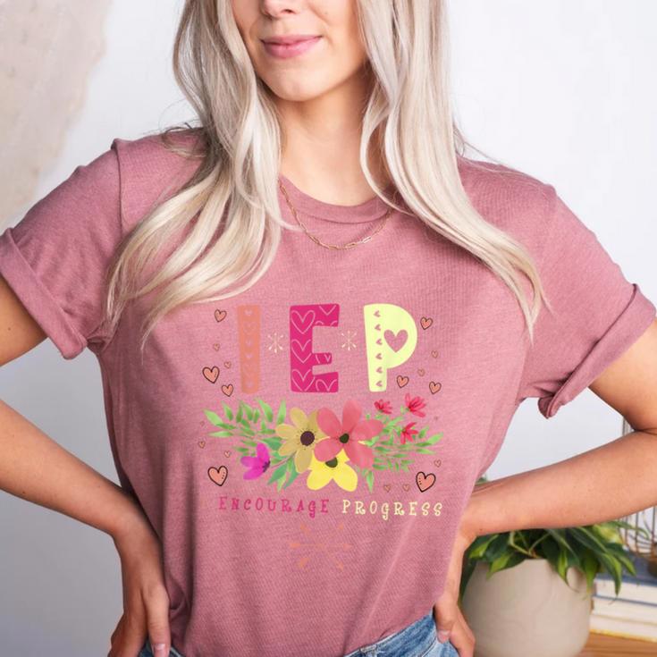 IEP I Encourage Progress Teacher Special Education Men Women Women's Heather T-Shirt IEP I Encourage Progress Teacher Special Education Men Women Women's Heather T-Shirt