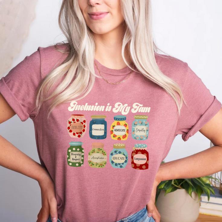 Inclusion Is My Jam Neurodiversity Special Education Teacher Women's Heather T-Shirt