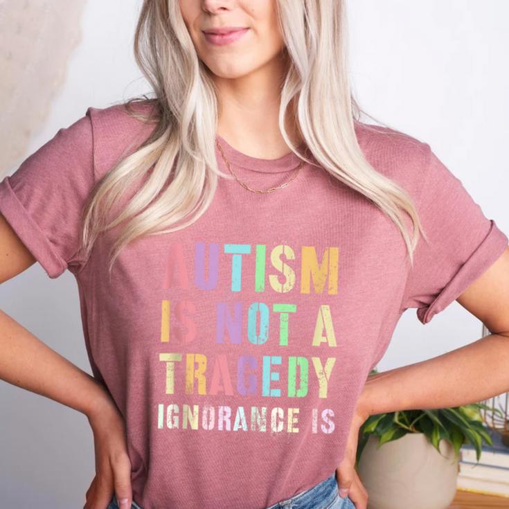 Kids AUTISM IS NOT A TRAGEDY IGNORANCE IS Proud Teacher Crew Women's Heather T-Shirt Kids AUTISM IS NOT A TRAGEDY IGNORANCE IS Proud Teacher Crew Women's Heather T-Shirt