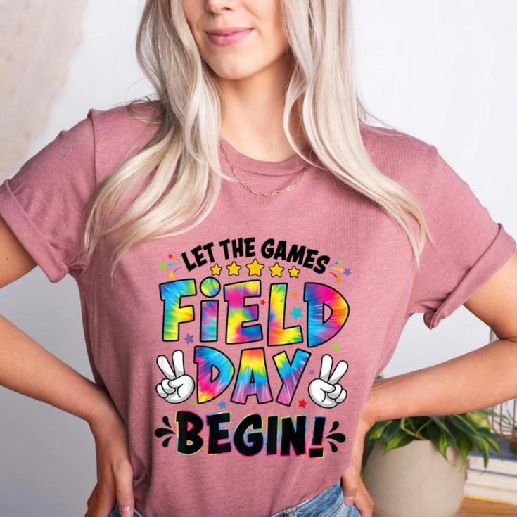 Let The Games Field Day Begin Tie Dye Adults Teacher Kids Women's Heather T-Shirt
