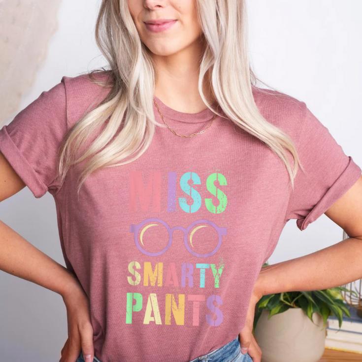Little MISS SMARTY PANTS School Grad Teacher Last Day Women's Heather T-Shirt