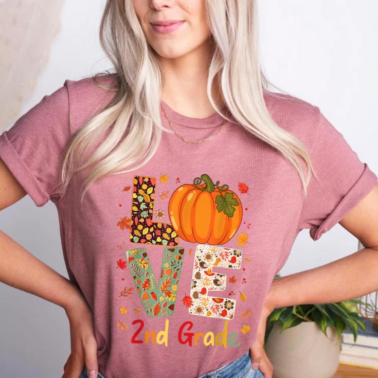 Love 2nd Grade Happy Fall Thanksgiving For 2nd Teacher For Men Women Girls Kids Women's Heather T-Shirt