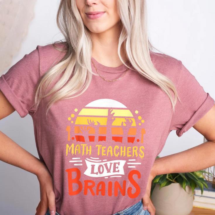 Math Teachers Love Brains Halloween Costume Zombie For Men Women Women's Heather T-Shirt