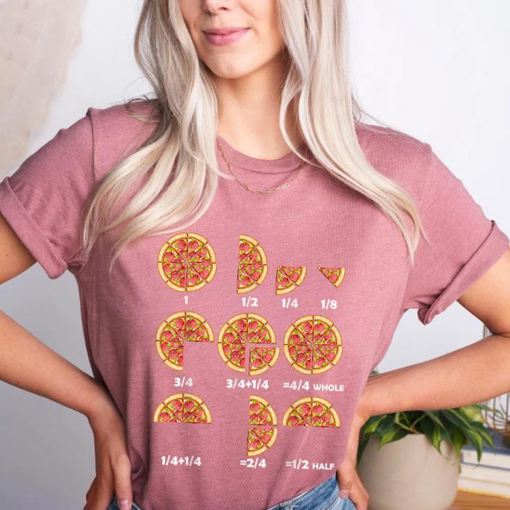 Maths Day Costume Idea Kids Teachers Pizza Slice Fraction Women's Heather T-Shirt