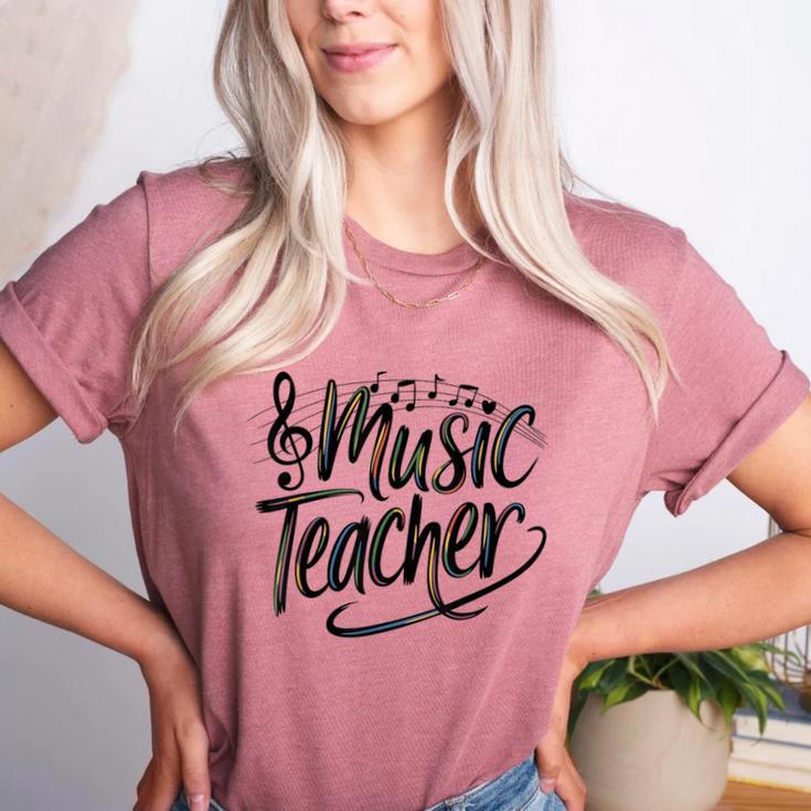 Music Teacher For Women Elementary First Day Of School Women's Heather T-Shirt
