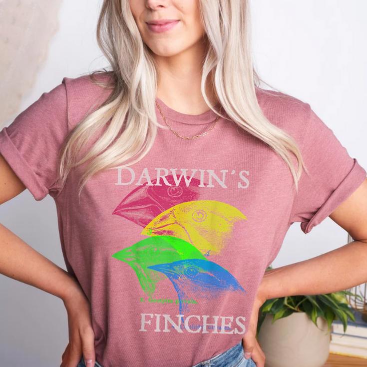 Nerdy Darwin's Finches Evolution Science Biology Teacher Women's Heather T-Shirt Nerdy Darwin's Finches Evolution Science Biology Teacher Women's Heather T-Shirt