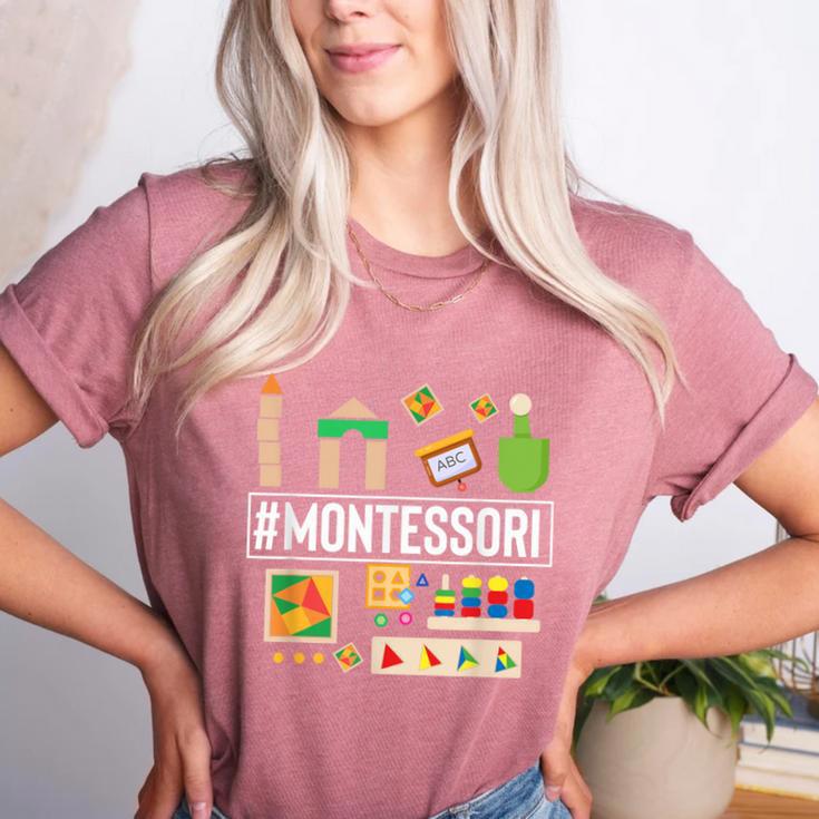 Novelty Montessori Studying Learning Schooling Teacher Love For Men Women Women's Heather T-Shirt