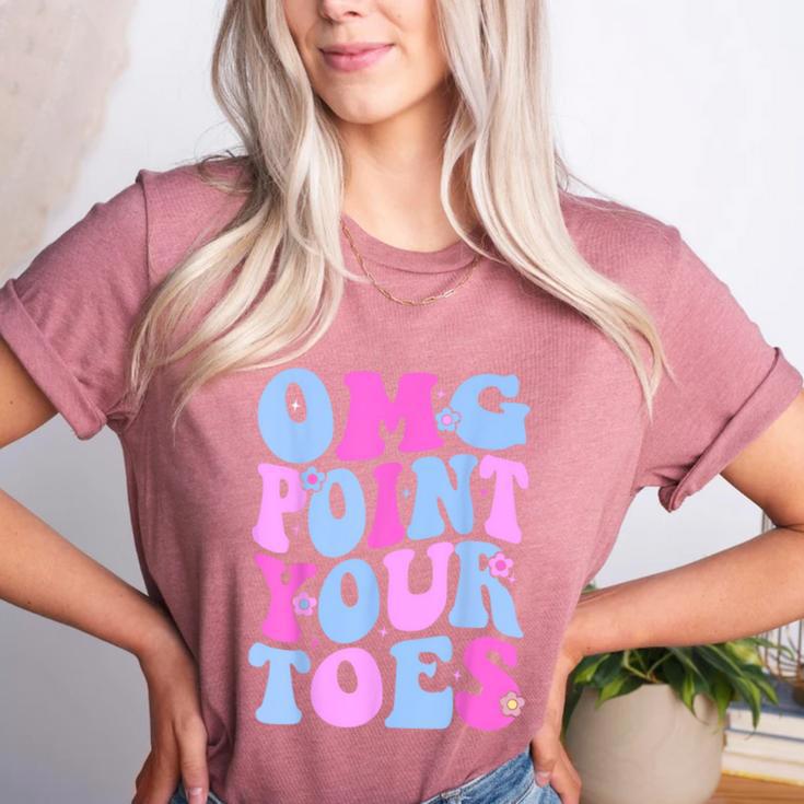OMG Point Your Toes Dancing Teacher Tap Dancer Dance For Men Women Kids Women's Heather T-Shirt