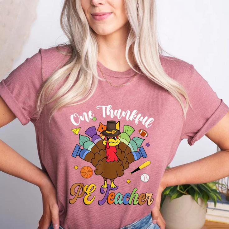 One Thankful PE Teacher Turkey Thanksgiving -Adults & Kids Classic Fit Polyester 100 Short Sleeve Women's Heather T-Shirt One Thankful PE Teacher Turkey Thanksgiving -Adults & Kids Classic Fit Polyester 100 Short Sleeve Women's Heather T-Shirt