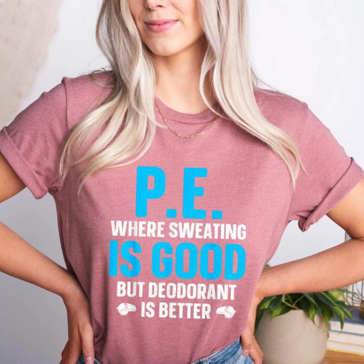 PE Teacher Art For Men Women Gym Teacher Appreciation Women's Heather T-Shirt PE Teacher Art For Men Women Gym Teacher Appreciation Women's Heather T-Shirt