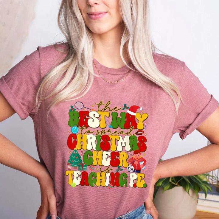 PE Teacher Christmas Holiday Women's Heather T-Shirt PE Teacher Christmas Holiday Women's Heather T-Shirt