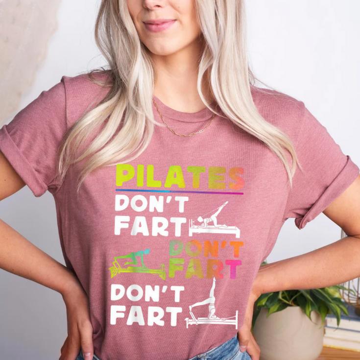 Pilates Instructor Teacher Watercolor Pilates Don't Fart Men Women Kids Women's Heather T-Shirt Pilates Instructor Teacher Watercolor Pilates Don't Fart Men Women Kids Women's Heather T-Shirt