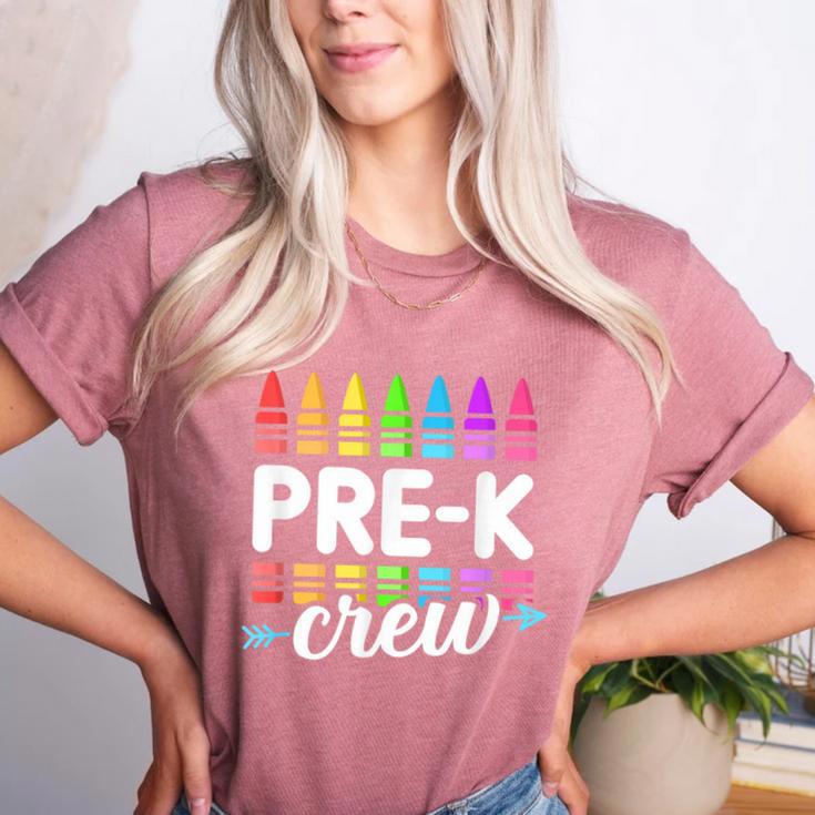 Pre-K Crew Teacher Team Squad Hello Back School Graduation Women's Heather T-Shirt Pre-K Crew Teacher Team Squad Hello Back School Graduation Women's Heather T-Shirt